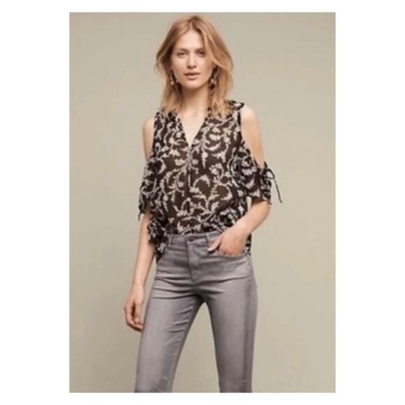 Maeve The Tessa Cold Shoulder Top In Black Size L - Picture 13 of 13